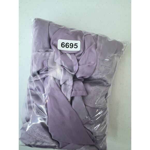 Lulus Women Wrap Maxi‎ Dress Side Slit Sleeveless Lavender Size M NWT - Picture 7 of 7